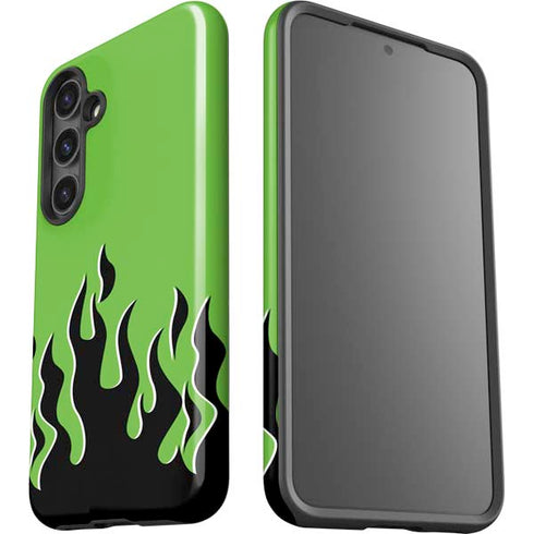 Green Flames Galaxy S25 Plus Impact Case